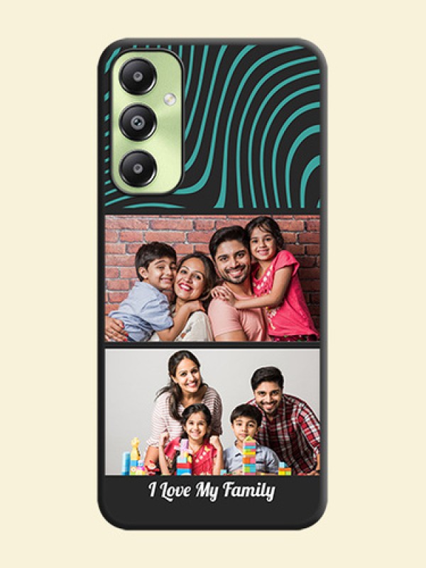 Wave Pattern with 2 Image Holder On Space Black Custom Soft Matte Mobile Back Cover - Galaxy A05s
