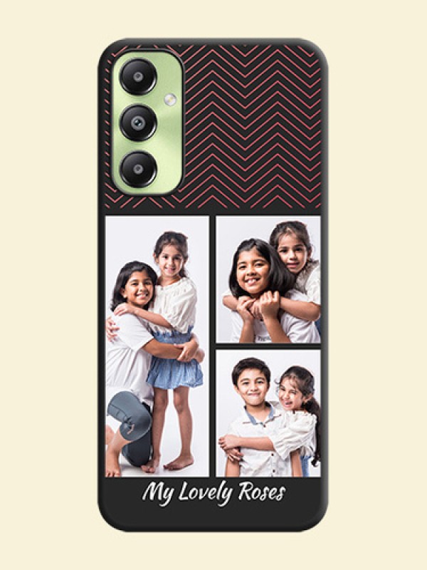 Wave Pattern with 3 Image Holder On Space Black Custom Soft Matte Mobile Back Cover - Galaxy A05s