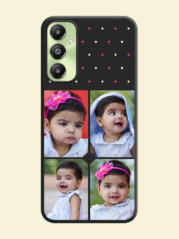 Multicolor Dotted Pattern with 4 Image Holder On Space Black Custom Soft Matte Mobile Back Cover - Galaxy A05s
