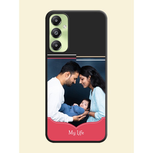 Classic Plain Design with Name On Space Black Custom Soft Matte Mobile Back Cover - Galaxy A05s Classic Plain Design with Name On Space Black Custom Soft Matte Mobile Back Cover - Galaxy A05s