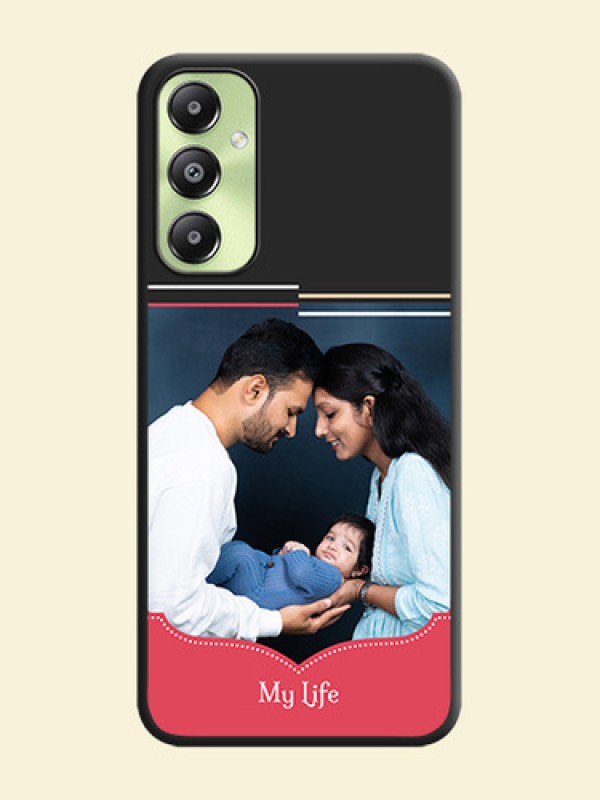 Classic Plain Design with Name On Space Black Custom Soft Matte Mobile Back Cover - Galaxy A05s