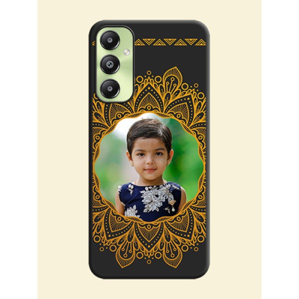 Round Image with Floral Design On Space Black Custom Soft Matte Mobile Back Cover - Galaxy A05s Round Image with Floral Design On Space Black Custom Soft Matte Mobile Back Cover - Galaxy A05s