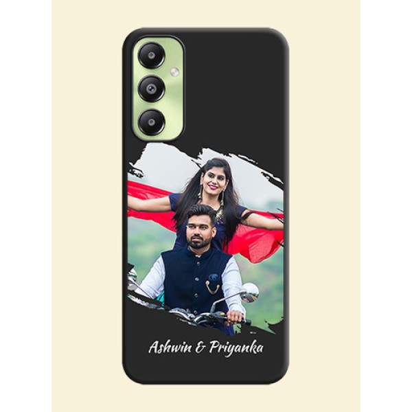 Grunge Brush Strokes on Photo On Space Black Custom Soft Matte Mobile Back Cover - Galaxy A05s Grunge Brush Strokes on Photo On Space Black Custom Soft Matte Mobile Back Cover - Galaxy A05s