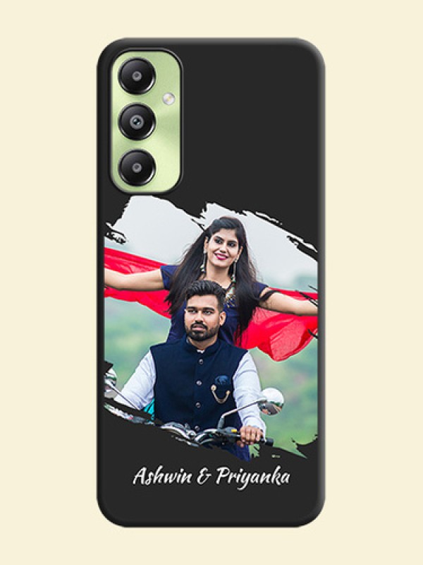 Grunge Brush Strokes on Photo  On Space Black Custom Soft Matte Mobile Back Cover - Galaxy A05s