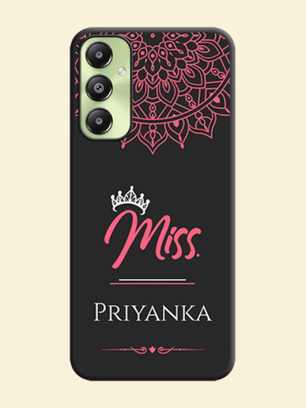 Mrs Name with Floral Design On Space Black Custom Soft Matte Mobile Back Cover - Galaxy A05s