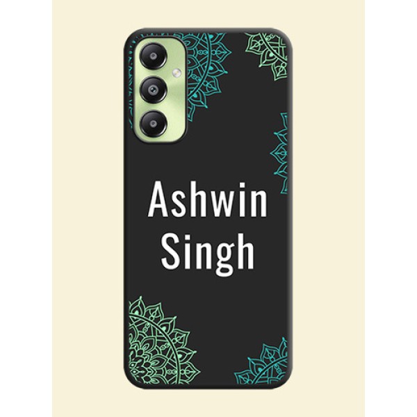 Your Name with Floral Design On Space Black Custom Soft Matte Mobile Back Cover - Galaxy A05s Your Name with Floral Design On Space Black Custom Soft Matte Mobile Back Cover - Galaxy A05s