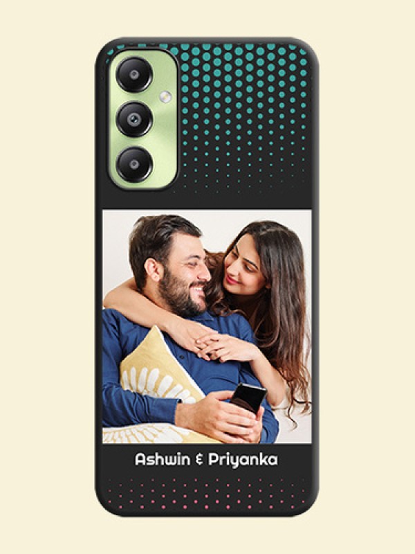 Faded Dots with Grunge Photo Frame and Text On Space Black Custom Soft Matte Mobile Back Cover - Galaxy A05s