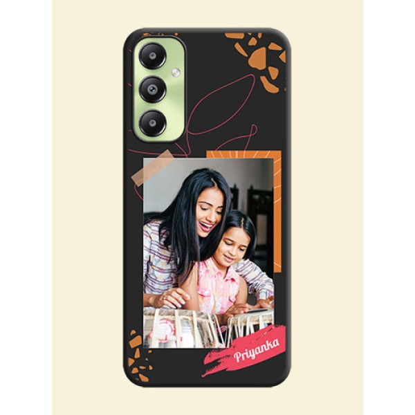 Orange Photo Frame On Space Black Custom Soft Matte Mobile Back Cover - Galaxy A05s Orange Photo Frame On Space Black Custom Soft Matte Mobile Back Cover - Galaxy A05s