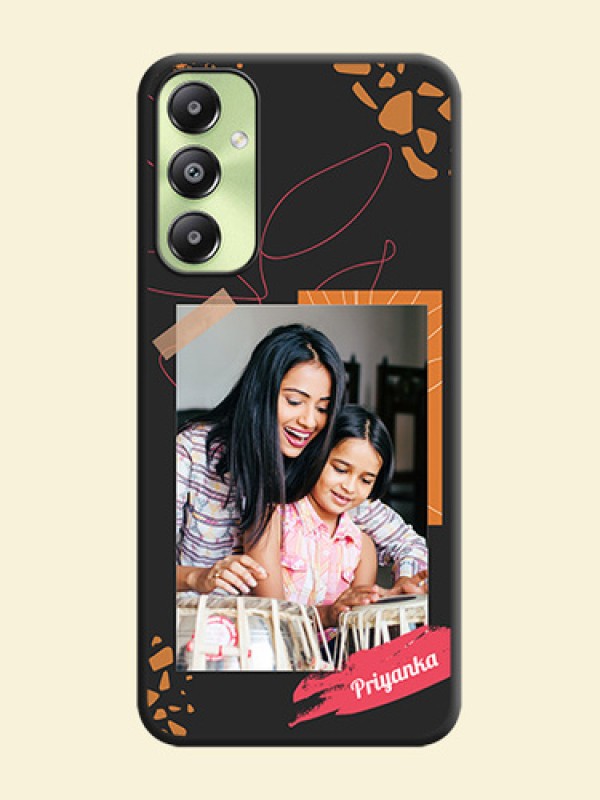 Orange Photo Frame On Space Black Custom Soft Matte Mobile Back Cover - Galaxy A05s