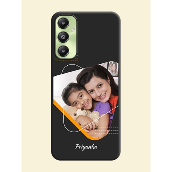Yellow Triangle on Photo On Space Black Custom Soft Matte Mobile Back Cover - Galaxy A05s Yellow Triangle on Photo On Space Black Custom Soft Matte Mobile Back Cover - Galaxy A05s
