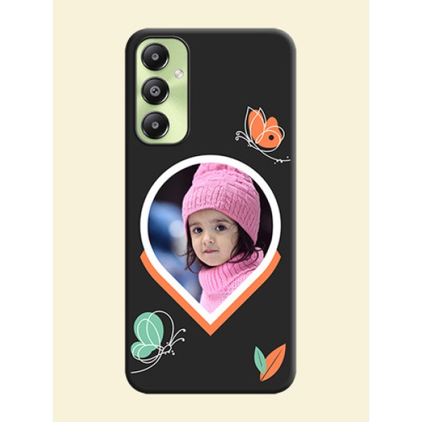 Upload Pic With Simple Butterly Design On Space Black Custom Soft Matte Mobile Back Cover - Galaxy A05s Upload Pic With Simple Butterly Design On Space Black Custom Soft Matte Mobile Back Cover - Galaxy A05s