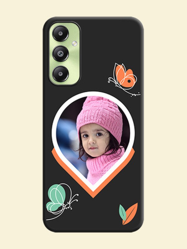 Upload Pic With Simple Butterly Design On Space Black Custom Soft Matte Mobile Back Cover - Galaxy A05s