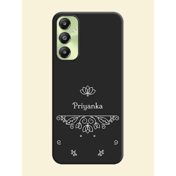 Lotus Garden Custom Text On Space Black Custom Soft Matte Mobile Back Cover - Galaxy A05s Lotus Garden Custom Text On Space Black Custom Soft Matte Mobile Back Cover - Galaxy A05s