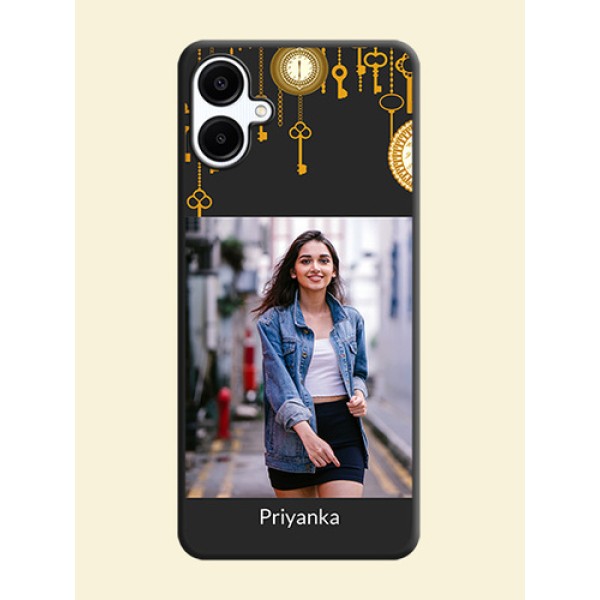 Decorative Design with Text On Space Black Custom Soft Matte Mobile Back Cover - Galaxy A06