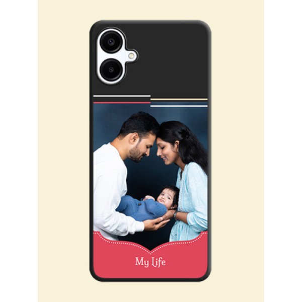 Classic Plain Design with Name On Space Black Custom Soft Matte Mobile Back Cover - Galaxy A06 Classic Plain Design with Name On Space Black Custom Soft Matte Mobile Back Cover - Galaxy A06
