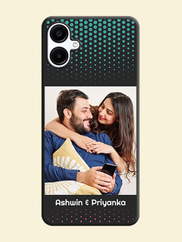 Faded Dots with Grunge Photo Frame and Text On Space Black Custom Soft Matte Mobile Back Cover - Galaxy A06