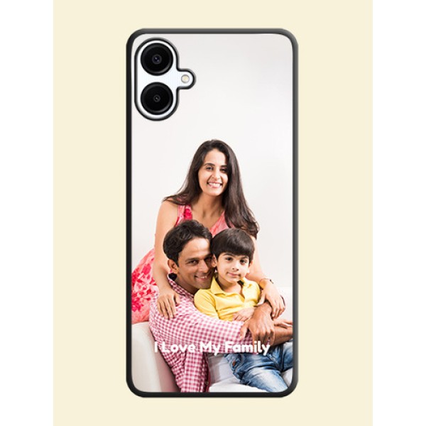 Full Single Pic Upload With Text On Space Black Custom Soft Matte Mobile Back Cover - Galaxy A06 Full Single Pic Upload With Text On Space Black Custom Soft Matte Mobile Back Cover - Galaxy A06