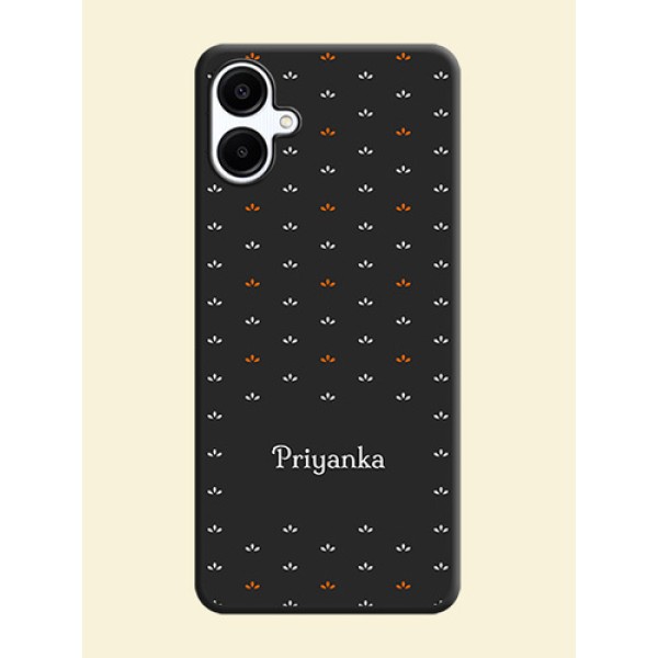 Simple Pattern With Custom Text On Space Black Custom Soft Matte Mobile Back Cover - Galaxy A06 Simple Pattern With Custom Text On Space Black Custom Soft Matte Mobile Back Cover - Galaxy A06