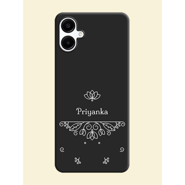 Lotus Garden Custom Text On Space Black Custom Soft Matte Mobile Back Cover - Galaxy A06 Lotus Garden Custom Text On Space Black Custom Soft Matte Mobile Back Cover - Galaxy A06