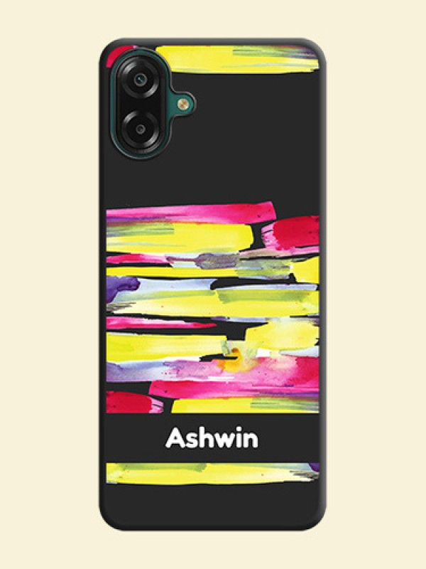 Brush Coloured On Space Black Custom Soft Matte Mobile Back Cover - Samsung Galaxy A07