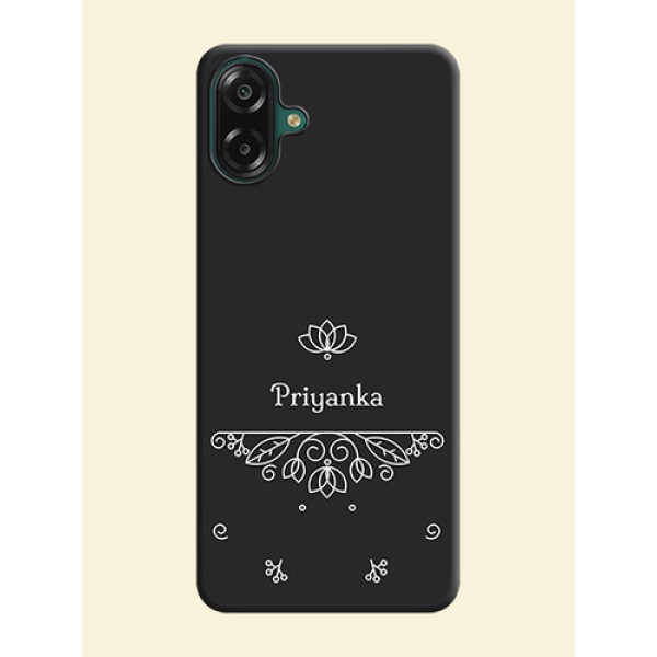 Lotus Garden Custom Text On Space Black Custom Soft Matte Mobile Back Cover - Samsung Galaxy A07 Lotus Garden Custom Text On Space Black Custom Soft Matte Mobile Back Cover - Samsung Galaxy A07