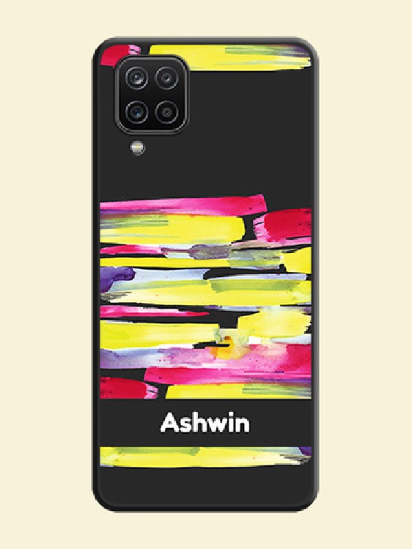 Brush Coloured on Space Black Personalized Soft Matte Phone Covers - Galaxy A12