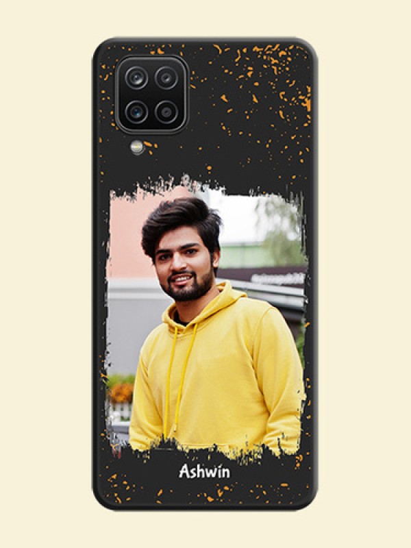 Spray Free Design on Photo on Space Black Soft Matte Phone Cover - Galaxy A12