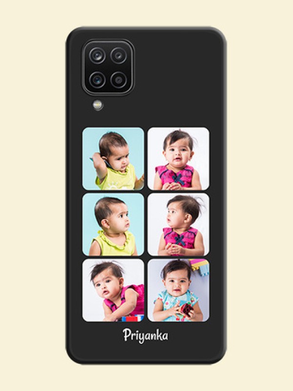 Floral Art with 6 Image Holder on Photo on Space Black Soft Matte Mobile Case - Galaxy A12