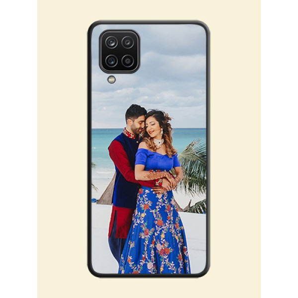 Full Single Pic Upload On Space Black Personalized Soft Matte Phone Covers -Samsung Galaxy A12 Full Single Pic Upload On Space Black Personalized Soft Matte Phone Covers -Samsung Galaxy A12