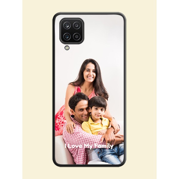 Full Single Pic Upload With Text On Space Black Personalized Soft Matte Phone Covers -Samsung Galaxy A12 Full Single Pic Upload With Text On Space Black Personalized Soft Matte Phone Covers -Samsung Galaxy A12