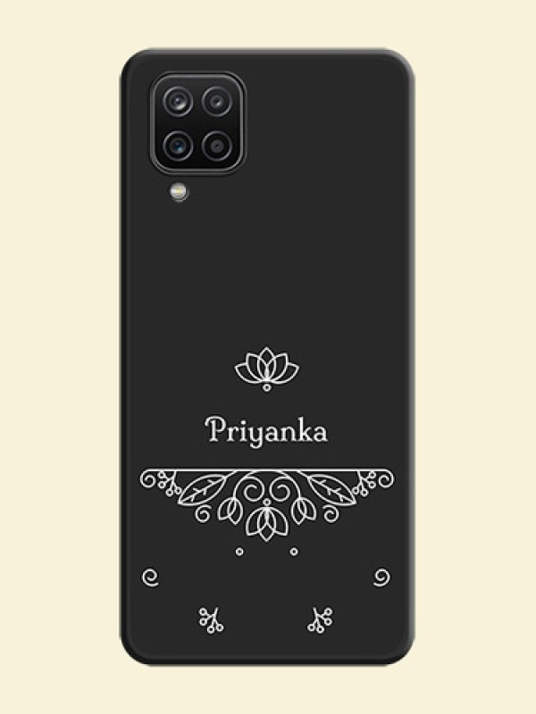 Lotus Garden Custom Text On Space Black Personalized Soft Matte Phone Covers -Samsung Galaxy A12