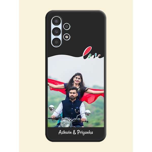 Fall in Love Pattern with Picture on Photo on Space Black Soft Matte Mobile Case - Galaxy A13 Fall in Love Pattern with Picture on Photo on Space Black Soft Matte Mobile Case - Galaxy A13