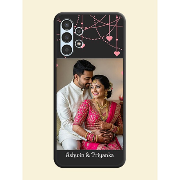 Pink Love Hangings with Text on Space Black Custom Soft Matte Back Cover - Galaxy A13 Pink Love Hangings with Text on Space Black Custom Soft Matte Back Cover - Galaxy A13