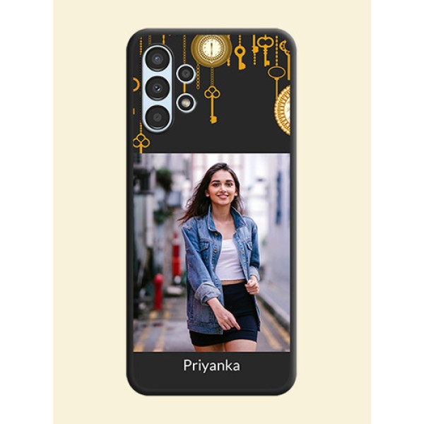 Decorative Design with Text on Space Black Custom Soft Matte Back Cover - Galaxy A13 Decorative Design with Text on Space Black Custom Soft Matte Back Cover - Galaxy A13