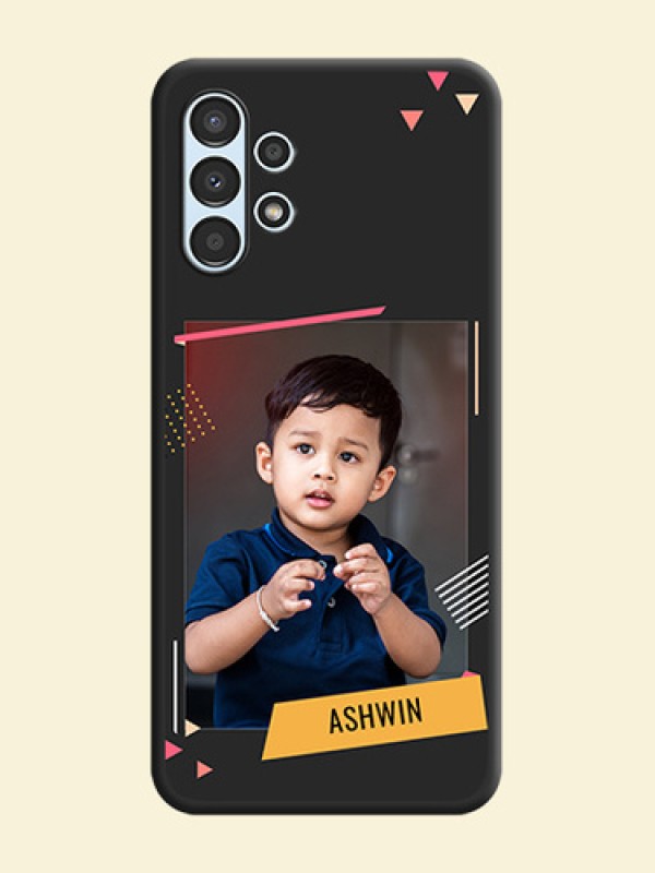 Photo Frame with Triangle Small Dots on Photo on Space Black Soft Matte Back Cover - Galaxy A13