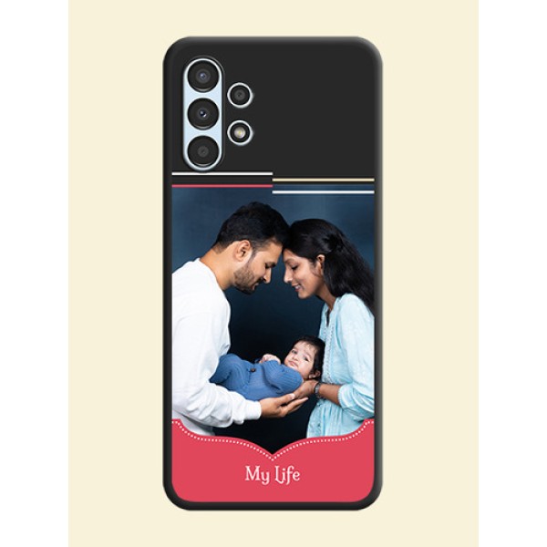 Classic Plain Design with Name on Photo on Space Black Soft Matte Phone Cover - Galaxy A13