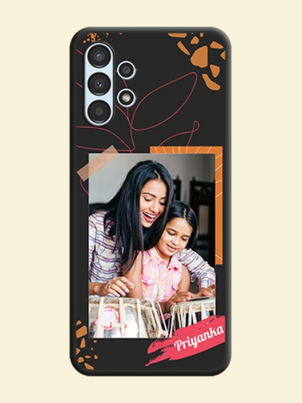 Orange Photo Frame on Space Black Custom Soft Matte Phone Back Cover - Galaxy A13