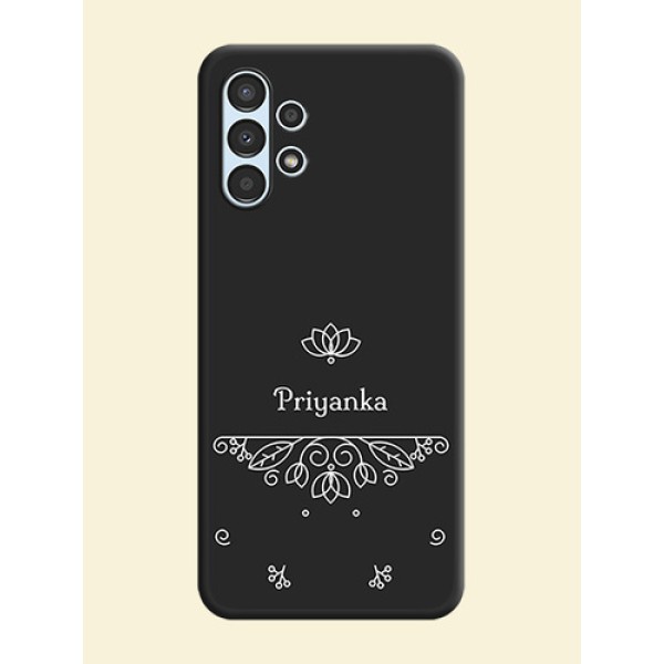 Lotus Garden Custom Text On Space Black Personalized Soft Matte Phone Covers -Samsung Galaxy A13 Lotus Garden Custom Text On Space Black Personalized Soft Matte Phone Covers -Samsung Galaxy A13