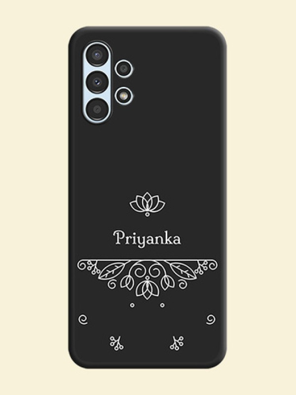 Lotus Garden Custom Text On Space Black Personalized Soft Matte Phone Covers -Samsung Galaxy A13