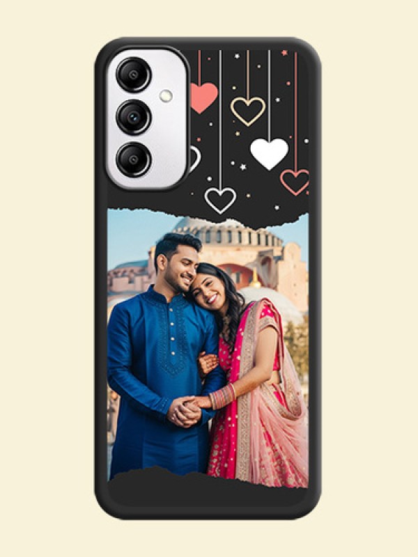 Love Hangings with Splash Wave Picture on Space Black Custom Soft Matte Phone Back Cover -Galaxy A14 4G