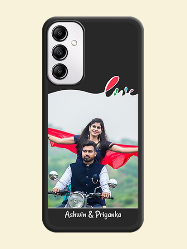 Fall in Love Pattern with Picture - Photo on Space Black Soft Matte Mobile Case -Galaxy A14 4G