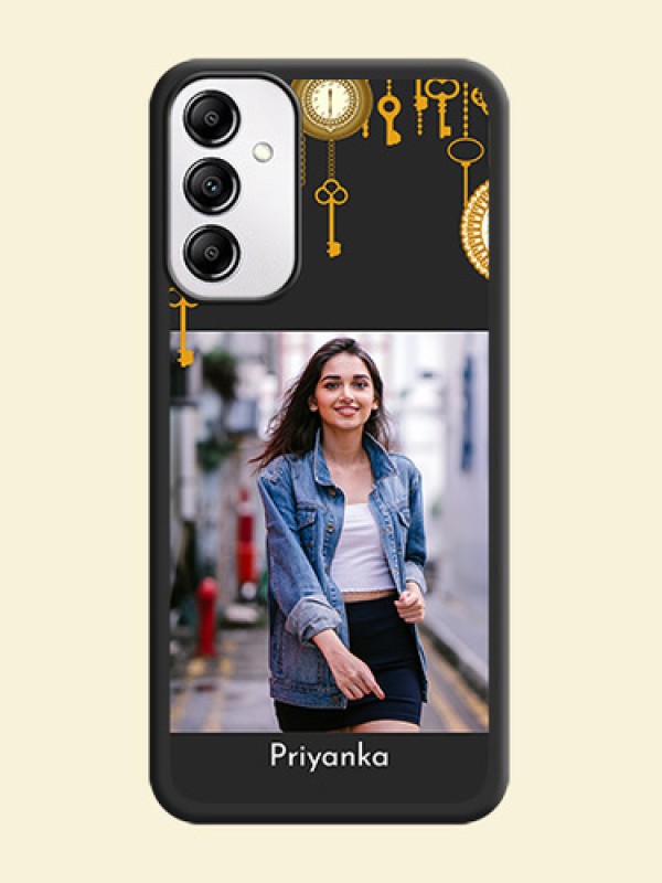 Decorative Design with Text on Space Black Custom Soft Matte Back Cover -Galaxy A14 4G
