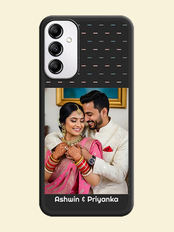 Line Pattern Design with Text on Space Black Custom Soft Matte Phone Back Cover -Galaxy A14 4G