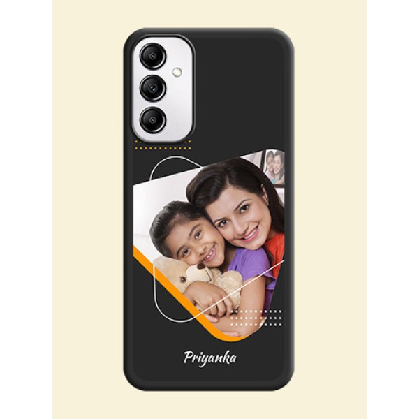 Yellow Triangle - Photo on Space Black Soft Matte Phone Cover -Galaxy A14 4G Yellow Triangle - Photo on Space Black Soft Matte Phone Cover -Galaxy A14 4G