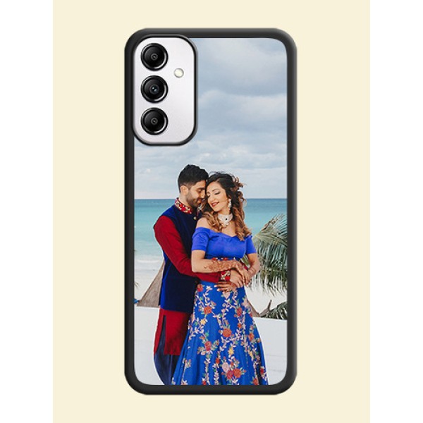 Full Single Pic Upload On Space Black Personalized Soft Matte Phone Covers -AppleGalaxy A14 4G Full Single Pic Upload On Space Black Personalized Soft Matte Phone Covers -AppleGalaxy A14 4G