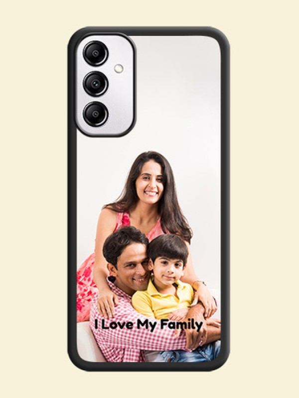 Full Single Pic Upload With Text On Space Black Personalized Soft Matte Phone Covers -AppleGalaxy A14 4G