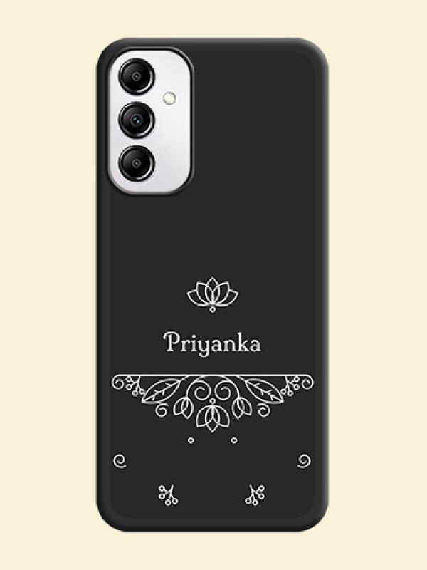 Lotus Garden Custom Text On Space Black Personalized Soft Matte Phone Covers -AppleGalaxy A14 4G