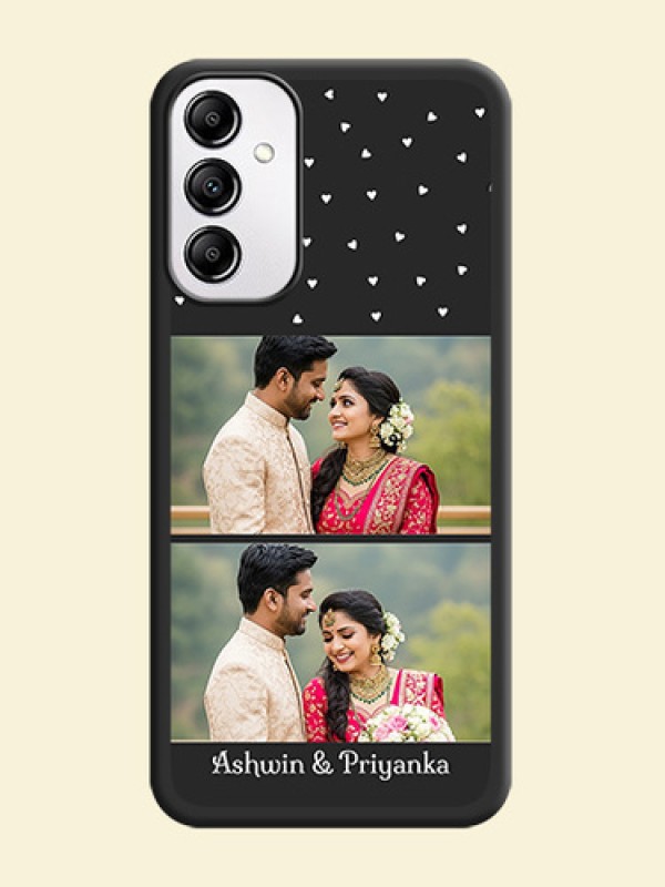 Miniature Love Symbols with Name on Space Black Custom Soft Matte Back Cover - Samsung Galaxy A14