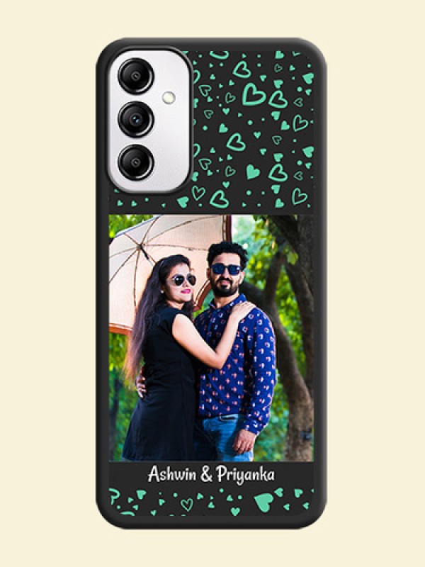Sea Green Indefinite Love Pattern on Photo on Space Black Soft Matte Mobile Cover - Samsung Galaxy A14