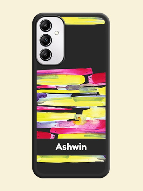 Brush Coloured on Space Black Personalized Soft Matte Phone Covers - Samsung Galaxy A14
